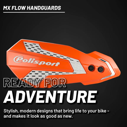Polisport MX Flow Handguard for Motocross Motorcycles-for Husqvarna TE/FE(14-17), TC/FC(14-23), GasGas MC/MCF 21(21-23), Sherco SE/SEF(17-26), KTM SX/EXC(14-23) Dirt Bikes - Orange/White