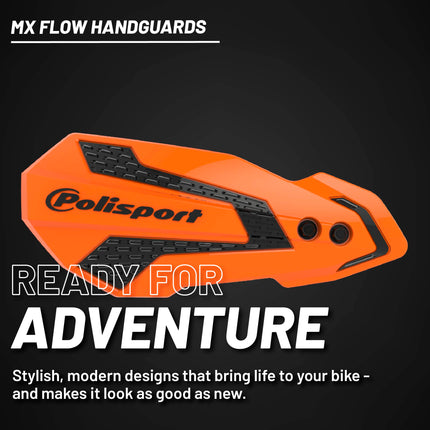 Polisport MX Flow Handguard for Motocross Motorcycles-for Husqvarna TE/FE(14-17), TC/FC(14-23), GasGas MC/MCF 21(21-23), Sherco SE/SEF(17-26), KTM SX/EXC(14-23) Dirt Bikes - Orange/Black