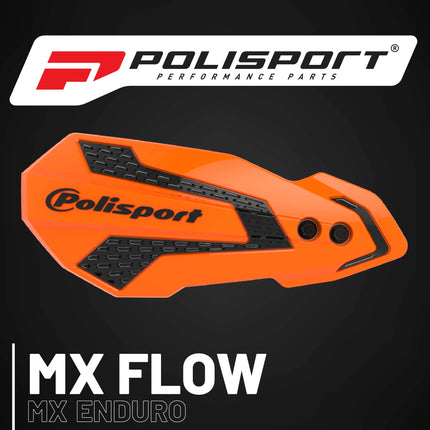 Polisport MX Flow Handguard for Motocross Motorcycles-for Husqvarna TE/FE(14-17), TC/FC(14-23), GasGas MC/MCF 21(21-23), Sherco SE/SEF(17-26), KTM SX/EXC(14-23) Dirt Bikes - Orange/Black