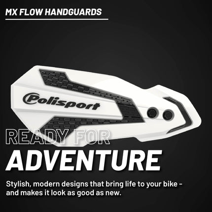 Polisport MX Flow Handguard for Motocross Motorcycles-for Honda CRF 450R/RX (2021-23) - Durable, Flexible, Easy to Install,  Supermoto, Motard, Dirt Bikes & Off-Road Protection- White/Black