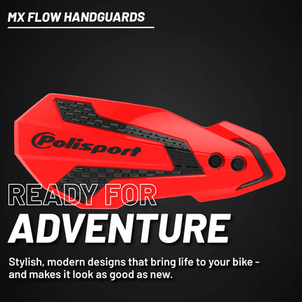 Polisport MX Flow Handguard for Motocross Motorcycles-for Honda CRF 450R/RX (2021-23) - Durable, Flexible, Easy to Install,  Supermoto, Motard, Dirt Bikes & Off-Road Protection- Red/Black