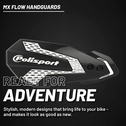 Polisport MX Flow Handguard for Motocross Motorcycles-for GasGas EC/EC-F/Husqvarna TE/FE (2021-22) - Durable, Easy to Install,  Supermoto, Motard, Dirt Bikes & Off-Road Protection- Black/White