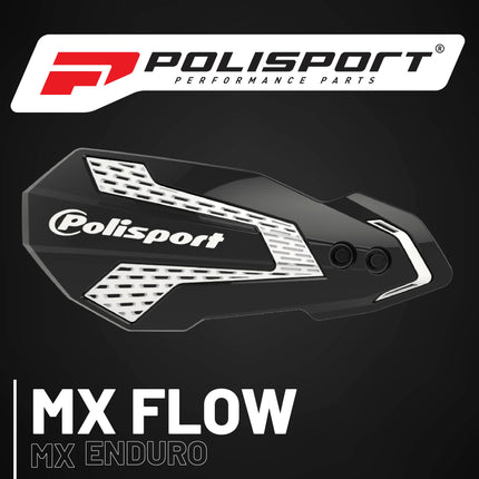 Polisport MX Flow Handguard for Motocross Motorcycles-for GasGas EC/EC-F/Husqvarna TE/FE (2021-22) - Durable, Easy to Install,  Supermoto, Motard, Dirt Bikes & Off-Road Protection- Black/White