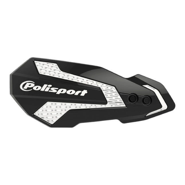 Polisport MX Flow Handguard for Motocross Motorcycles-for Rieju MR250/MR300 (2021-26) - Durable, Flexible, Easy to Install,  Supermoto, Motard, Dirt Bikes & Off-Road Protection- Black/White