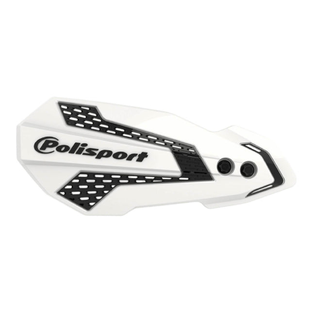 Polisport MX Flow Handguard for Motocross Motorcycles-for Rieju MR250/MR300 (2021-26) - Durable, Flexible, Easy to Install,  Supermoto, Motard, Dirt Bikes & Off-Road Protection- White/Black