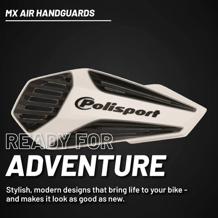 Polisport MX Air Handguard for Motocross Motorcycles-Universal Upper Mounting - Maximum Air Flow, Durable, Flexible, Easy to Install,  Supermoto, Motard, Dirt Bikes & Off-Road Protection- White/Black