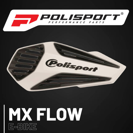 Polisport MX Air Handguard for Motocross Motorcycles-Universal Upper Mounting - Maximum Air Flow, Durable, Flexible, Easy to Install,  Supermoto, Motard, Dirt Bikes & Off-Road Protection- White/Black