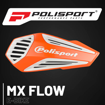 Polisport MX Air Handguard for Motocross Motorcycles-Universal Upper Mounting - Maximum Air Flow, Durable, Flexible, Easy to Install,  Supermoto, Motard, Dirt Bikes & Off-Road Protection- Orange/White