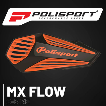 Polisport MX Air Handguard for Motocross Motorcycles-Universal Upper Mounting - Maximum Air Flow, Durable, Flexible, Easy to Install,  Supermoto, Motard, Dirt Bikes & Off-Road Protection- Black/Orange