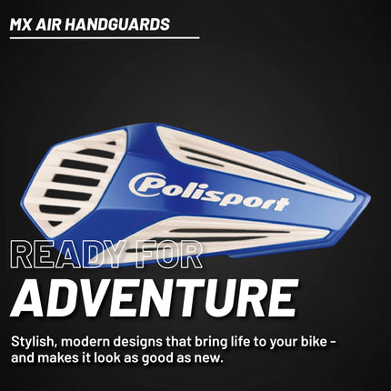 Polisport MX Air Handguard for Motocross Motorcycles-Universal Upper Mounting - Maximum Air Flow, Durable, Flexible, Easy to Install,  Supermoto, Motard, Dirt Bikes & Off-Road Protection- Blue/White