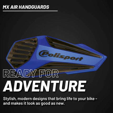 Polisport MX Air Handguard for Motocross Motorcycles-Universal Upper Mounting - Maximum Air Flow, Durable, Flexible, Easy to Install,  Supermoto, Motard, Dirt Bikes & Off-Road Protection- Blue/Black