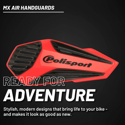 Polisport MX Air Handguard for Motocross Motorcycles-Universal Upper Mounting - Maximum Air Flow, Durable, Flexible, Easy to Install,  Supermoto, Motard, Dirt Bikes & Off-Road Protection- Red/Black