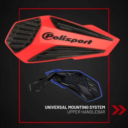 Polisport MX Air Handguard for Motocross Motorcycles-Universal Upper Mounting - Maximum Air Flow, Durable, Flexible, Easy to Install,  Supermoto, Motard, Dirt Bikes & Off-Road Protection- Red/Black