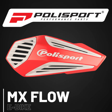Polisport MX Air Handguard for Motocross Motorcycles-Universal Upper Mounting - Maximum Air Flow, Durable, Flexible, Easy to Install,  Supermoto, Motard, Dirt Bikes & Off-Road Protection- Red/White