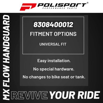 Polisport MX Air Handguard for Motocross Motorcycles-Universal Handguard Shield - Maximum Air Flow, Durable, Easy to Install,  Supermoto, Motard, Dirt Bikes & Off-Road Protection- Black/White