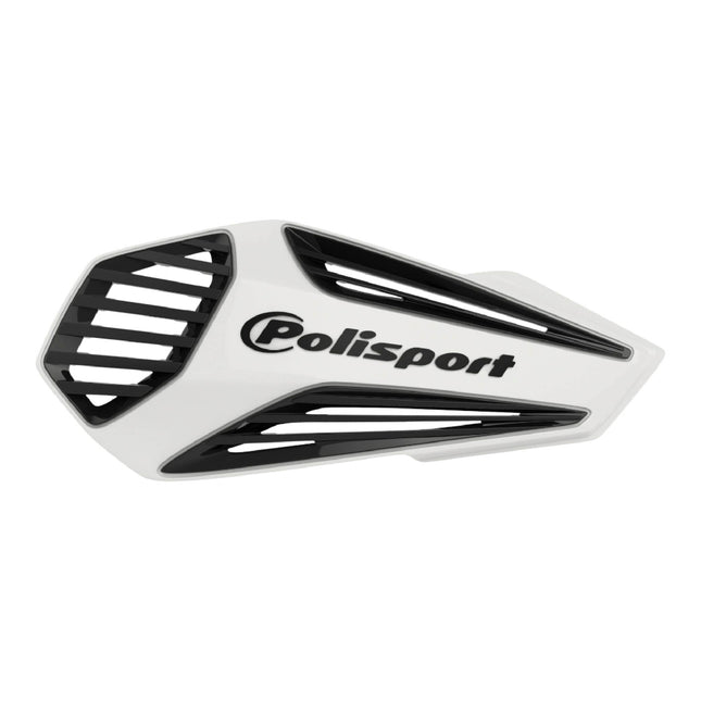 Polisport MX Air Handguard for Motocross Motorcycles-Universal Handguard Shield - Maximum Air Flow, Durable, Easy to Install,  Supermoto, Motard, Dirt Bikes & Off-Road Protection- White/Black