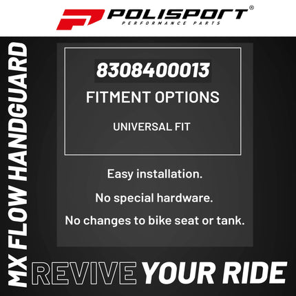 Polisport MX Air Handguard for Motocross Motorcycles-Universal Handguard Shield - Maximum Air Flow, Durable, Easy to Install,  Supermoto, Motard, Dirt Bikes & Off-Road Protection- White/Black
