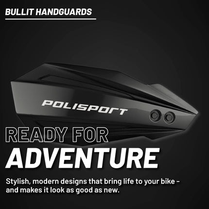 Polisport Bullit Handguard for Motocross Motorcycles-for Beta RR (2012-2025) - 2 Lever Mounting Systems, Durable, Flexible, Easy to Install,  Supermoto, Motard, Dirt Bikes & Off-Road Protection- Black