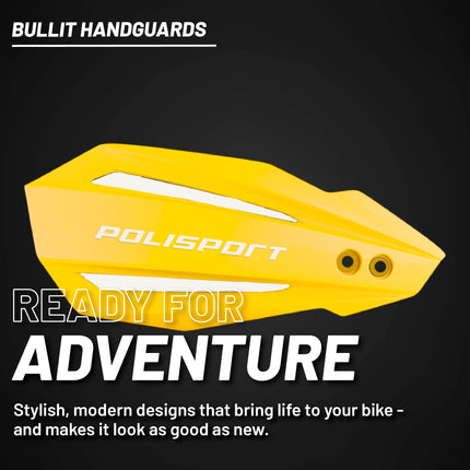 Polisport Bullit Handguard for Motocross - for Suzuki RM 250/Z 250(04-2025); Yamaha YZ/F(04-07); Kawasaki KX 125/250(07-22)/250F/450F(08-18) - 2 Lever Mounting Systems for SM, Motard & Dirt Bikes- Yl