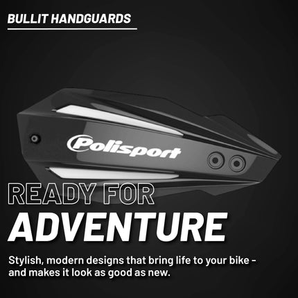 Polisport Bullit Handguard for Motocross Motorcycles-for Yamaha YZ/YZF/WR (2008-25) - 2 Lever Mounting Systems, Durable, Easy to Install,  Supermoto, Motard, Dirt Bikes & Off-Road Protection- Black