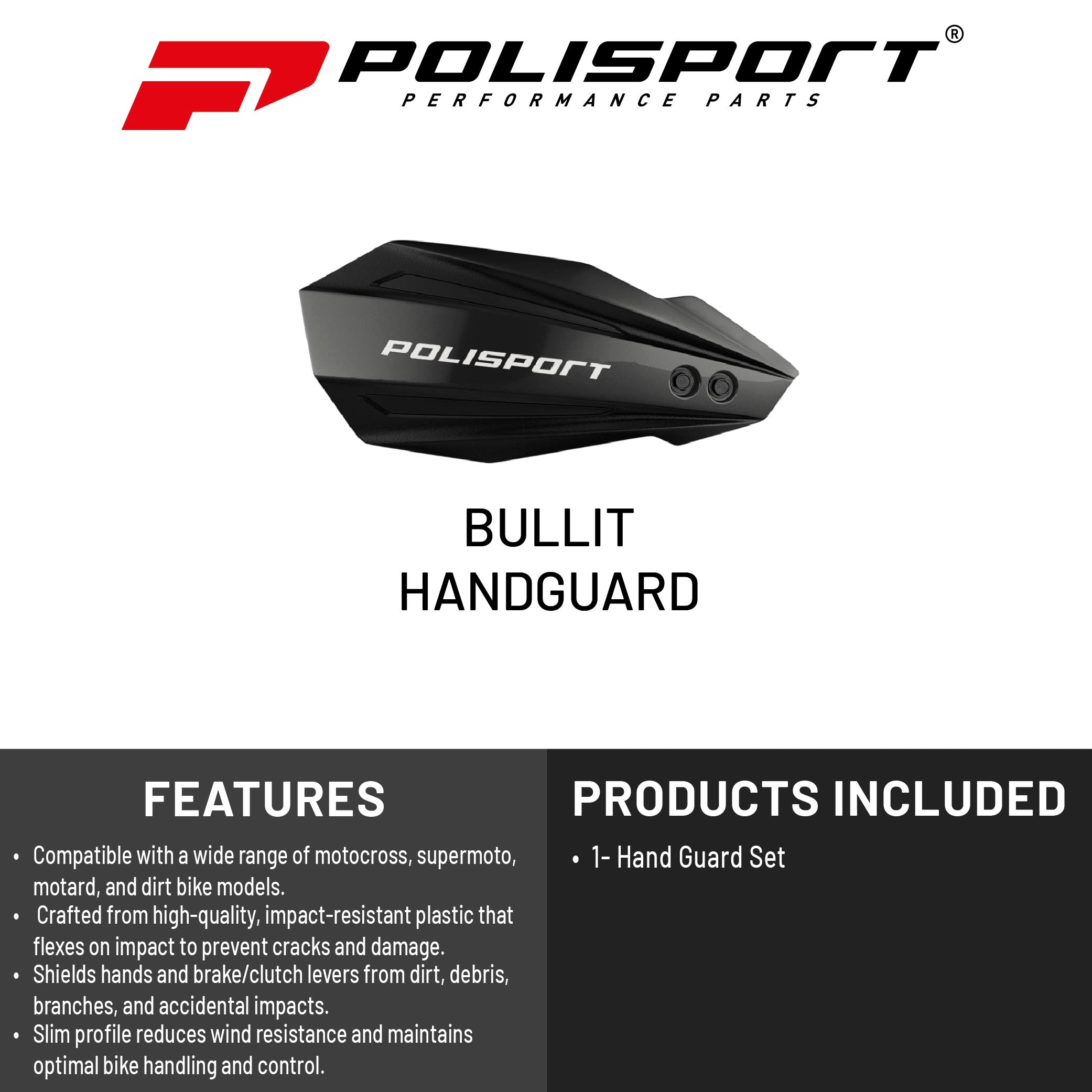 Polisport Bullit Handguard for Motocross Motorcycles