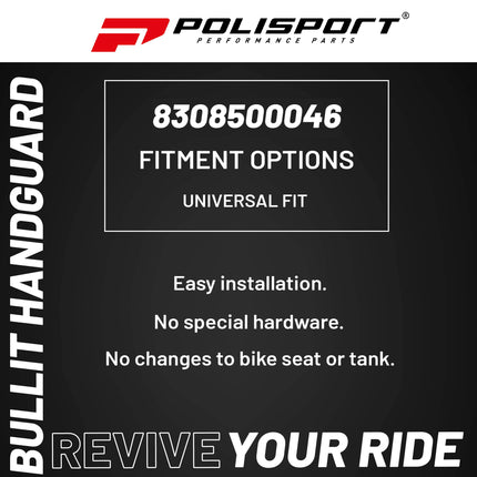 Polisport Bullit Handguard for Motocross Motorcycles-Universal Handguard Shield - Durable, Flexible, Easy to Install, Supermoto, Motard, Dirt Bikes & Off-Road Protection- Yellow