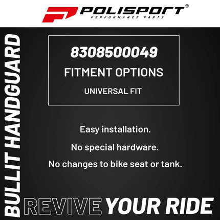 Polisport Bullit Handguard for Motocross Motorcycles-Universal Handguard Shield - Durable, Flexible, Easy to Install, Supermoto, Motard, Dirt Bikes & Off-Road Protection- Nardo Grey