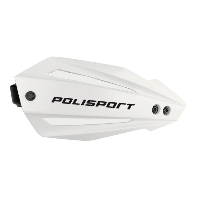 Polisport Bullit Full Wrap-Around Handguard for Motocross Motorcycles-Universal Repair Handguard - Durable, Flexible, Easy to Install, Supermoto, Motard, Dirt Bikes & Off-Road Protection- White