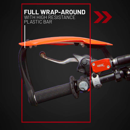 Polisport Bullit Full Wrap-Around Handguard for Motocross Motorcycles-Universal Repair Handguard - Durable, Flexible, Easy to Install, Supermoto, Motard, Dirt Bikes & Off-Road Protection- Red