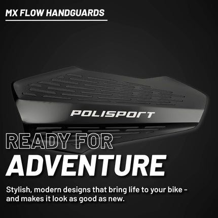 Polisport MX Force Handguard for Motocross Motorcycles-Universal Repair Handguard - Durable, Flexible, Easy to Install, Supermoto, Motard, Dirt Bikes & Off-Road Protection- Black