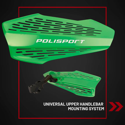 Polisport MX Force Handguard for Motocross Motorcycles-Universal Repair Handguard - Durable, Flexible, Easy to Install, Supermoto, Motard, Dirt Bikes & Off-Road Protection- Black