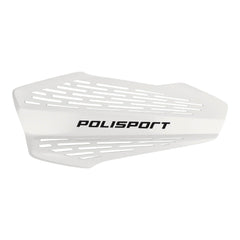 Polisport MX Force Handguard with Universal Mounting System, Highly Ventilated, Lightweight Design, Adjustable Positions, Full Wrap-Around Conversion (White)