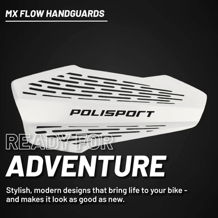 Polisport MX Force Handguard for Motocross Motorcycles-Universal Repair Handguard - Durable, Flexible, Easy to Install, Supermoto, Motard, Dirt Bikes & Off-Road Protection- White