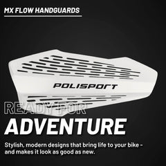 Polisport MX Force Handguard with Universal Mounting System, Highly Ventilated, Lightweight Design, Adjustable Positions, Full Wrap-Around Conversion (White)