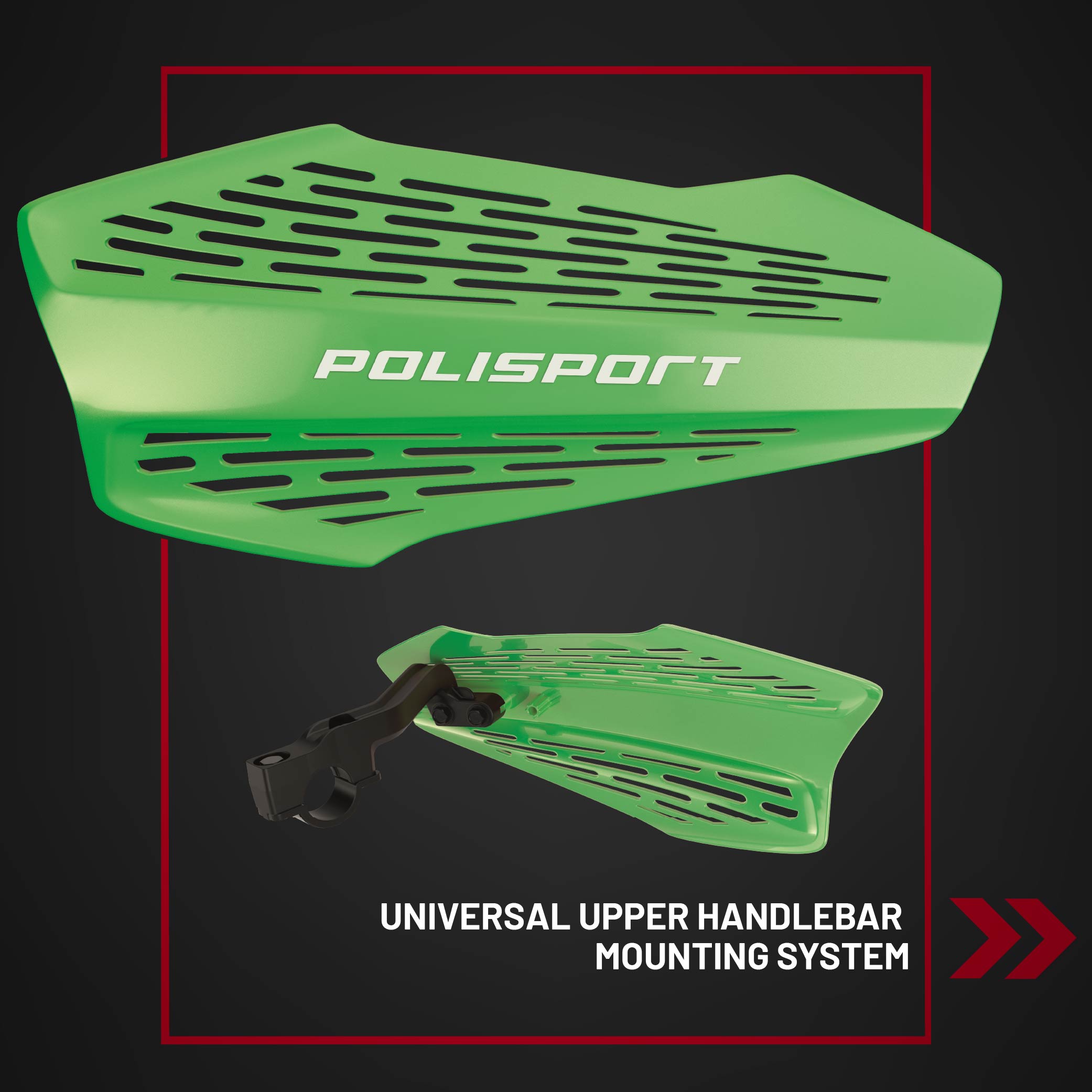 Polisport MX Force Handguard with Universal Mounting System, Highly Ventilated, Lightweight Design, Adjustable Positions, Full Wrap-Around Conversion (White)