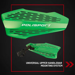 Polisport MX Force Handguard with Universal Mounting System, Highly Ventilated, Lightweight Design, Adjustable Positions, Full Wrap-Around Conversion (White)