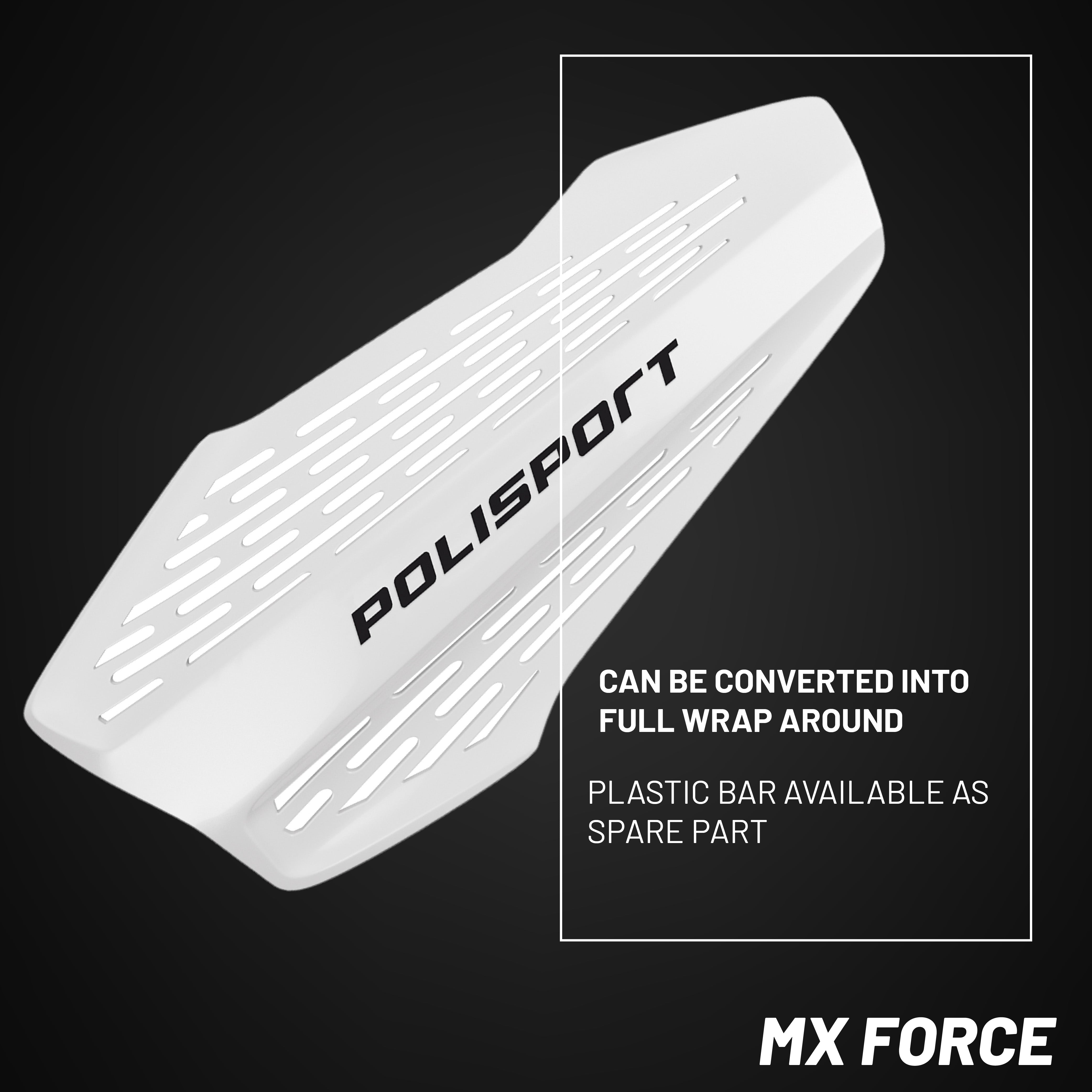Polisport MX Force Handguard with Universal Mounting System, Highly Ventilated, Lightweight Design, Adjustable Positions, Full Wrap-Around Conversion (White)