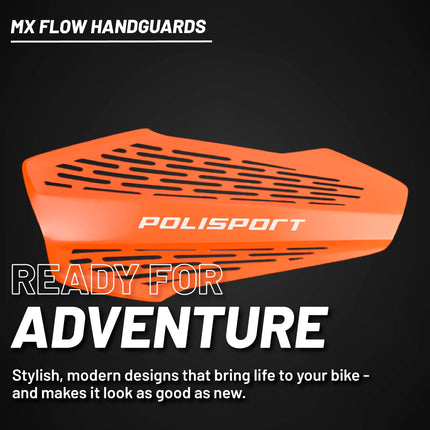Polisport MX Force Handguard for Motocross Motorcycles-Universal Repair Handguard - Durable, Flexible, Easy to Install, Supermoto, Motard, Dirt Bikes & Off-Road Protection- Orange