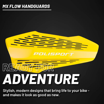 Polisport MX Force Handguard for Motocross Motorcycles-Universal Repair Handguard - Durable, Flexible, Easy to Install, Supermoto, Motard, Dirt Bikes & Off-Road Protection- Yellow