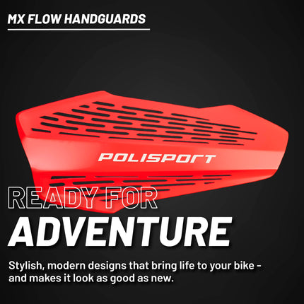 Polisport MX Force Handguard for Motocross Motorcycles-Universal Repair Handguard - Durable, Flexible, Easy to Install, Supermoto, Motard, Dirt Bikes & Off-Road Protection- Red