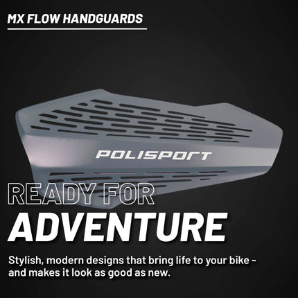 Polisport MX Force Handguard for Motocross Motorcycles-Universal Repair Handguard - Durable, Flexible, Easy to Install, Supermoto, Motard, Dirt Bikes & Off-Road Protection- Nardo Grey