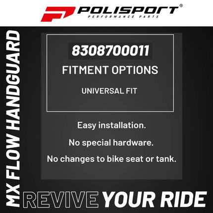 Polisport MX Force Handguard for Motocross Motorcycles-Universal Handguard Shield- Durable, Flexible, Easy to Install, Supermoto, Motard, Dirt Bikes & Off-Road Protection- Orange