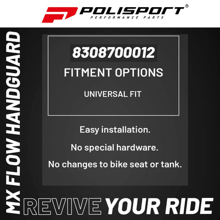 Polisport MX Force Handguard for Motocross Motorcycles-Universal Handguard Shield- Durable, Flexible, Easy to Install, Supermoto, Motard, Dirt Bikes & Off-Road Protection- Yellow