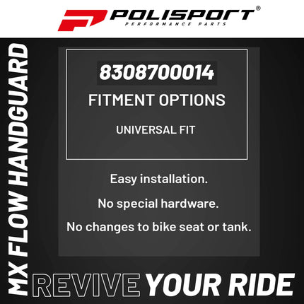 Polisport MX Force Handguard for Motocross Motorcycles-Universal Handguard Shield- Durable, Flexible, Easy to Install, Supermoto, Motard, Dirt Bikes & Off-Road Protection- Blue