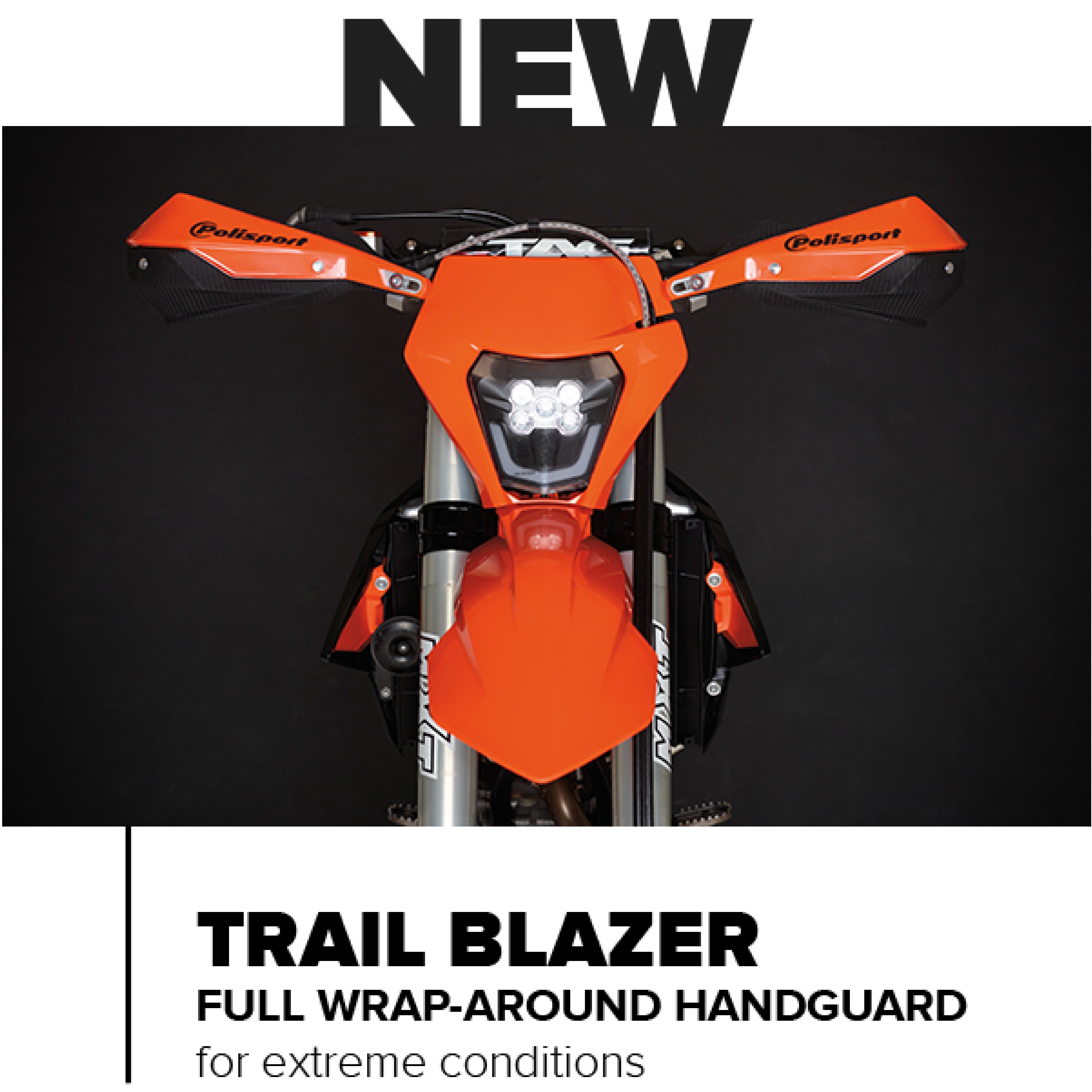 POLISPORT TRAIL BLAZER FWA METAL BAR HANDGUARD W/MOUNTING KIT