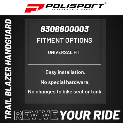 Polisport Trail Blazer Handguard for Motocross - Universal Repair Handguard - Full Wrap-Around for Extreme Riding Condition, Made from 6061 T6 Aluminum for SM, Motard & Dirt Bikes- Blue/Black