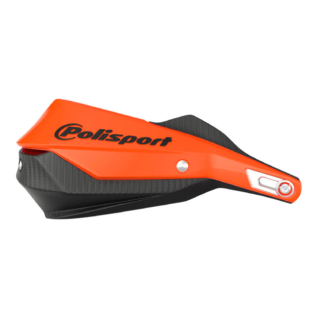 Polisport Trail Blazer Handguard for Motocross - Universal Repair Handguard - Full Wrap-Around for Extreme Riding Condition, Made from 6061 T6 Aluminum for SM, Motard & Dirt Bikes- Orange/Black
