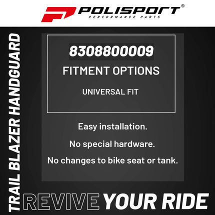 Polisport Trail Blazer Handguard for Motocross - Universal Handguard Shield - Full Wrap-Around for Extreme Riding Condition, Made from 6061 T6 Aluminum for SM, Motard & Dirt Bikes- Black