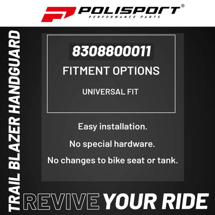 Polisport Trail Blazer Handguard for Motocross - Universal Handguard Shield - Full Wrap-Around for Extreme Riding Condition, Made from 6061 T6 Aluminum for SM, Motard & Dirt Bikes- Orange/Black