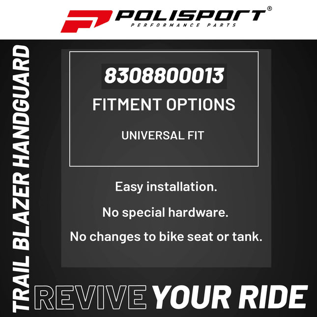 Polisport Trail Blazer Handguard for Motocross - Universal Handguard Shield - Full Wrap-Around for Extreme Riding Condition, Made from 6061 T6 Aluminum for SM, Motard & Dirt Bikes- Red/Black